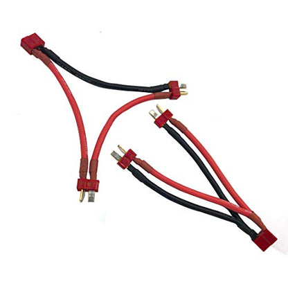 T Plug Serial Series Connector & T Parallel Y-Harness Adapter 12AWG 10cm Silicone Wire for RC Multicopter Quadcopter Car