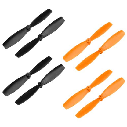 4 Pair Mini Propellers, 55mm 2-Vane, CW & CCW, Black & Orange - color: 4 Pair (Black & Orange)