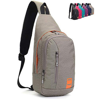 Peicees Small Sling Backpack Waterproof Unisex Shoulder Bag Chest Crossbody Daypack - color: 2_gray, size: Small