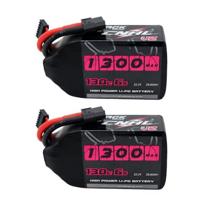 CNHL 1300mAh 6S Lipo Battery 22.2V 130C with XT60 Plug (2 Packs)