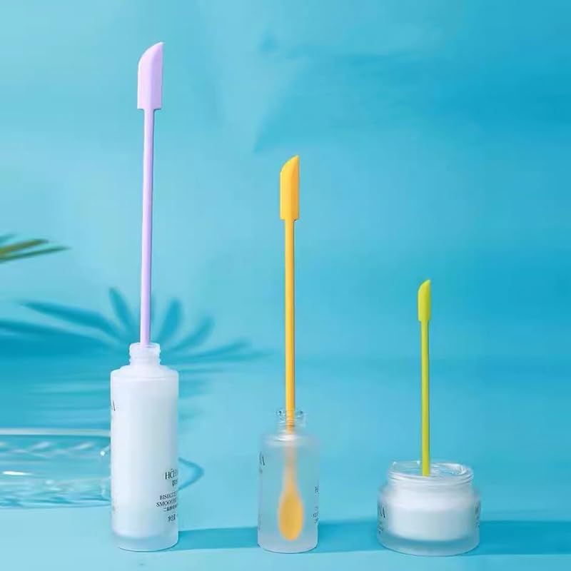 4pcs Mini Silicone Spatula for Mixing Beauty Makeup Narrow Cans - color: 4pcs Purple