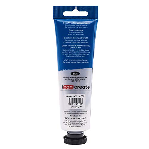Mont Marte Oil Paint Premium, 3.4 US fl.oz (100ml) Tube, Flesh Tone, Heavy Body Paint, Artist Quality, Good Coverage, Excellent Tinting Strength, Ideal for Painting Canvas - color: Flesh Tone, size: 3.4 Fl Oz (Pack of 1)