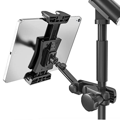 Tablet Holder for Microphone Stand, iPad Mount for Sheet Music Stand