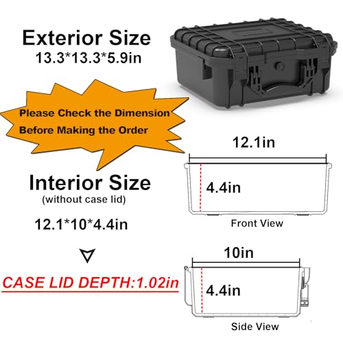 Ant Mag Waterproof Hard Case 12.1x10x5.42 - style: 12.1*10*4.4in/8.7liter
