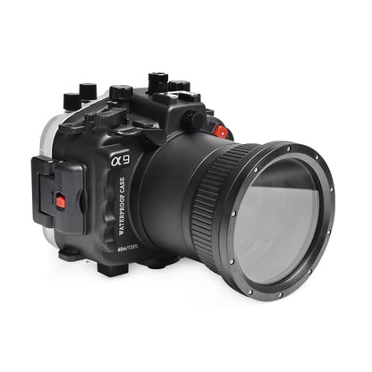 Seafrog 40m/130ft Professional Waterproof Diving Housing Case with Standard Flat Port,for Sony A9 （90mm） Lens