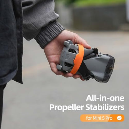 Integrated Propeller Holder for DJI Mini 5 Pro, Snap-On Blades Stabilizer, Props Scratch Prevention Protector Guard Straps Compatible with Mini 5 Pro (Black) - color: Black