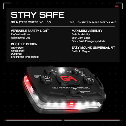 Guardian Angel Elite Safety Light - White Front & Red Rear - color: White/Red, size: 1-Pack