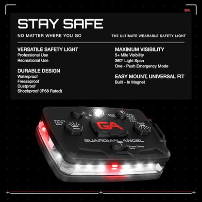 Guardian Angel Elite Safety Light - White Front & Red Rear - color: White/Red, size: 1-Pack