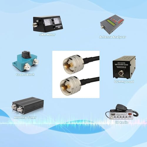 Superbat RG58 PL259 CB Coax Cable 10ft + 3pcs SMA BNC SO239 Adapter Kit - size: 10 ft