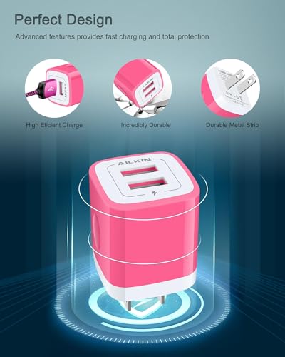 iPhone 17e 16e Wall Charger & USB-C Cable, Charging Power Adapter USBC Cord - color: Pink, style: USB C