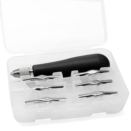 Luomorgo Linocut Carving Kit, Linoleum Cutter Tools with 6 Blades - color: Black