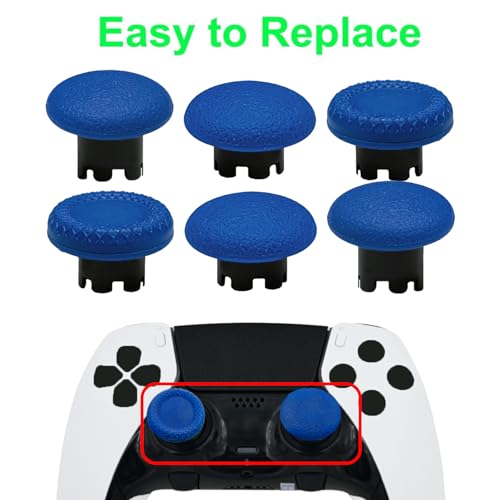 6-in-1 Interchangeable Thumbstick Caps for PS5 DualSense Edge Controller,Swappable Thumbsticks for PS5 Dualsense Controller, Thumbsticks Joysticks Kits Replacement for PS5 Dualsense Controller(Blue) - color: Blue