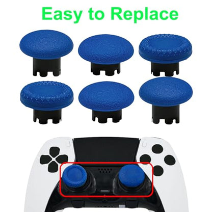 6-in-1 Interchangeable Thumbstick Caps for PS5 DualSense Edge Controller,Swappable Thumbsticks for PS5 Dualsense Controller, Thumbsticks Joysticks Kits Replacement for PS5 Dualsense Controller(Blue) - color: Blue
