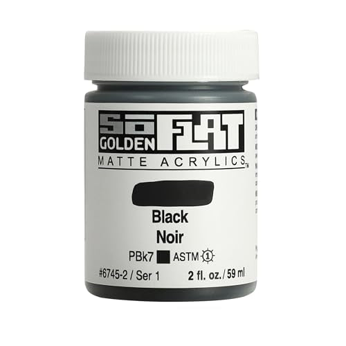 GOLDEN SoFlat Matte Acrylics, Black, 2 fl. oz. Jar - color: Black, size: 2 Fl Oz (Pack of 1)