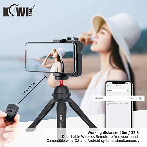 KIWIFOTOS Phone Camera Grip with Remote Shutter Cold Shoe Mount - color: Phone Camera Grip