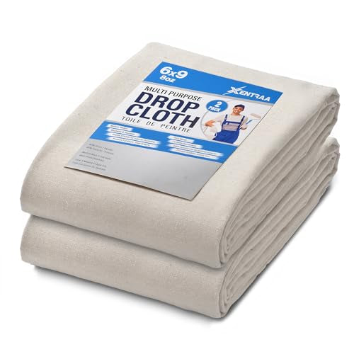 Canvas Drop Cloth - Durable Protection for Painting and Home Projects (6/9-PACK-2) - color: Beige, size: 6/9-PACK-2
