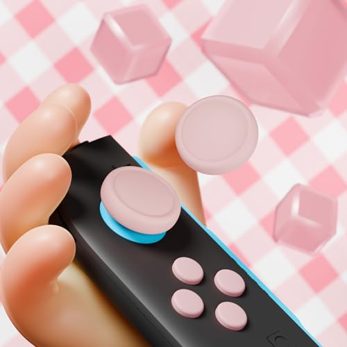 PlayVital Button Caps + Thumb Grip Set for Nintendo Switch 2, 2 Silicone Colorful ABXY Directional Button Covers & 2 Joystick Caps for Joycon - Pink - color: Pink