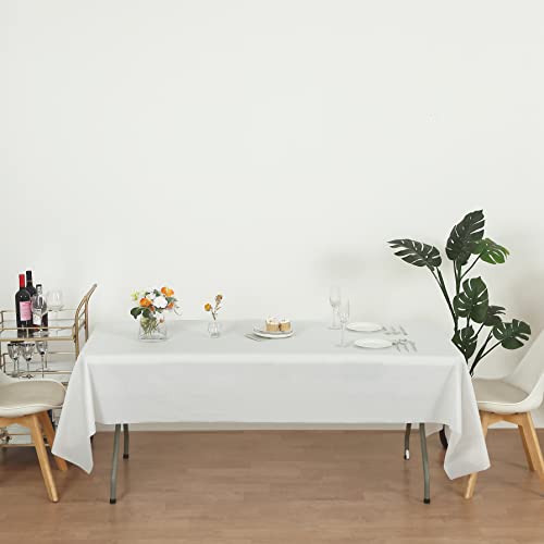 Evershine (12-Pack Heavy Duty Plastic Table Covers Tablecloth (Reusable) (Rectangle 54" X 108", White) - color: White, size: 12 PACK Rectangle 54" X 108"