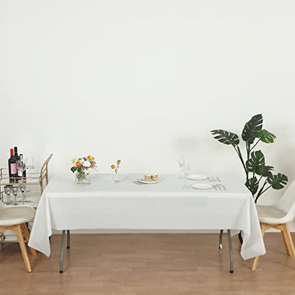 Evershine (12-Pack Heavy Duty Plastic Table Covers Tablecloth (Reusable) (Rectangle 54" X 108", White) - color: White, size: 12 PACK Rectangle 54" X 108"