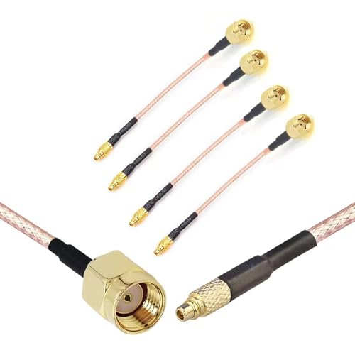 CORONIR MMCX to RP SMA Male Low Loss FPV Antenna Extension Cable Adapter for FPV Racing Drone Quadcopter DIY Accs(95mm/3.7")-Pack of 4 - style: MMCX to RP SMA MALE