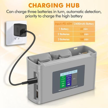 Mini 2 Battery Hub for DJI Mini 4K/2/SE/SE Drone, 2400mAh, Two-Way Charging