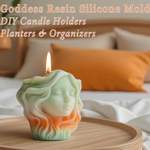 3D Face Resin Casting Molds, Head Planter Silicone Molds for Epoxy - color: Woman Resin Mold
