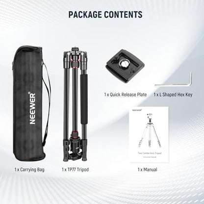 NEEWER 77 Inch Camera Tripod Monopod for DSLR & Phone, Aluminum, TP77 - style: Travel Tripod