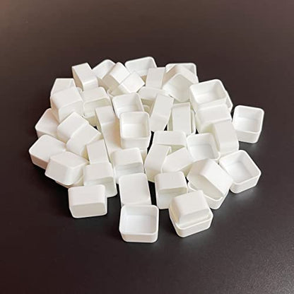 FCLUB Empty Watercolor Half Pans, White, 1.8ML - color: White, size: 0.8" x 0.8" x 0.4"