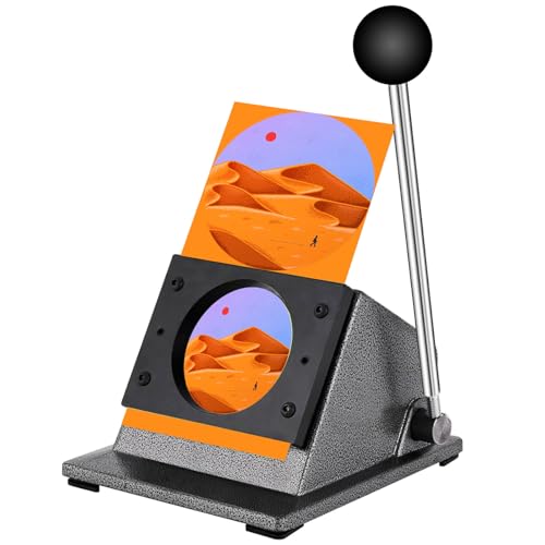 Paper Puncher (86mm Cutting Die: for 75mm/3" Round Button) Circle Paper Cutter, Precise Graphic Punch Die Cutter - size: 86mm Cutting Die – For 75mm/3" Button