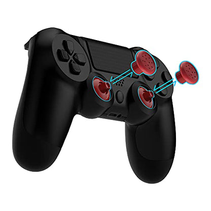eXtremeRate ThumbsGear Interchangeable Ergonomic Thumbstick for PS5 Controller, for PS4 All Model Controller - 3 Height Domed and Concave Grips Adjustable Joystick - Carmine Red - color: Carmine Red