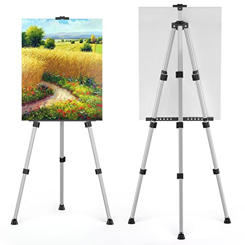 Art Painting Display Easel Stand - Silver Adjustable Floor Artist Easel - style: Silver - 1pack