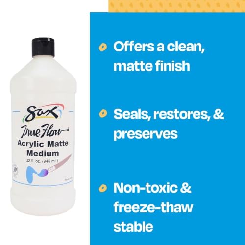 Sax True Flow Acrylic Matte Medium - 1 Quart - 442139, 32 Fl Oz (Pack of 1)