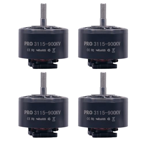 4Pcs Pro 3115-900kv Brushless Motor 4,6,8s for 8-10in Long Range Drone Parts,FPV Multicopter Drone,Racing Power,RC Airplane 4-8s Electric Motor,10.6 lbs Thrust for Quadcopter, Hexcopters,Octocopters - color: BLACK