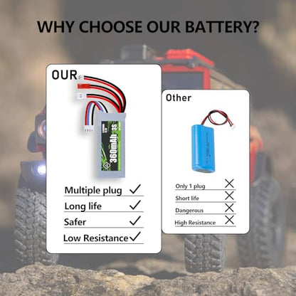 3S Lipo Battery 11.1V 360mAh Various Plugs Rechargeable RC Battery - size: 360mah 11.1V