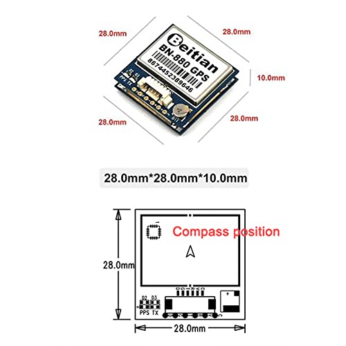 BN-880 GPS Module U8 with Flash HMC5883L Compass + GPS Active Antenna Support GPS Glonass Beidou Car Navigation for Arduino Raspberry Pi Aircraft Pixhawk APM Flight Controller