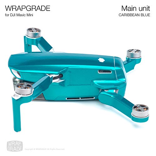 Wrapgrade Skin Compatible with DJI Mavic Mini & Mini 2 SE & Mini 4K (Caribbean Blue) - color: CARIBBEAN BLUE