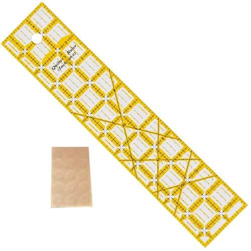 HONEYSEW Quilting Templates Acrylic Sewing Ruler with Non-Slip Rings for Quilting and Sewing Fabric Cutting Angles Rectangle Ruler (2.5"x12.5") - color: 2.5"x12.5"