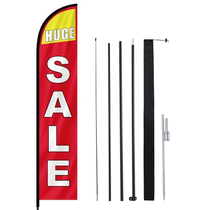 MASTERCANOPY 12FT Tall Sale Feather Flag Pole Kit Red - color: SALE, size: 12FT