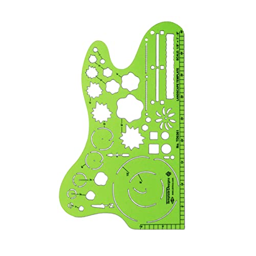 ALVIN, TD5361, Landscape Design Template, Drawing and Drafting Tool for Artists, Architects, Design and Drafting, 1/8 Inches Scale - style: Landscape Temp 1/8In Scale