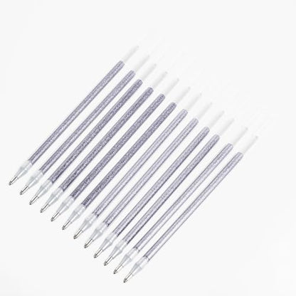 Pentel Arts Sparkle Pop Gel Pen Refill, (1.0mm), Bold Line, Silver-Light Silver Ink, Pack of 12 Refills (KF10-DZ) - color: Silver