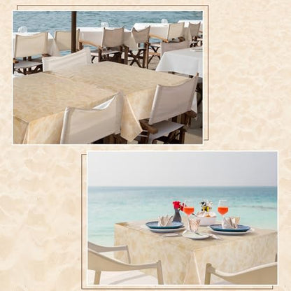 Oudain 54 Inch x 100 ft Beach Sand Tablecloth Roll with Cutter Box - style: Beach Gold