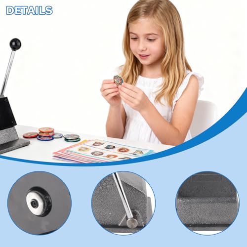 Taddien Round Badge Maker, 35mm (1.38in) Cut Size Round Die Cutter - color: 35mm (1.38in) Cut Size