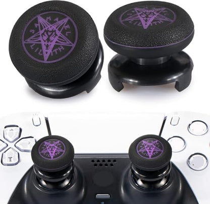 FPS Thumbstick Extender & Printing Rubber Silicone Grip Cover 2 Sets for PS5 & PS4 Controller (Demon Summon) - color: 8