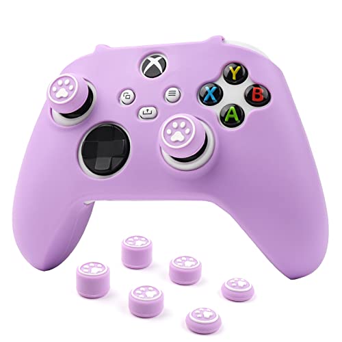 RALAN Controller Skin for Xbox Series, Anti-Slip Silicone Controllers Cover Protector Case Compatible with Xbox Series S/X.(6 Purple Thumb Grip) - color: Purple1