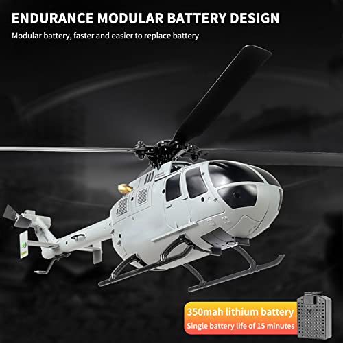 GoolRC C186 Remote Control Helicopter Remote Control Drone Single Propeller Without Ailerons 6-axis Gyro Stabilization Remote Control Airplane Altitude Hold s Adults Gray