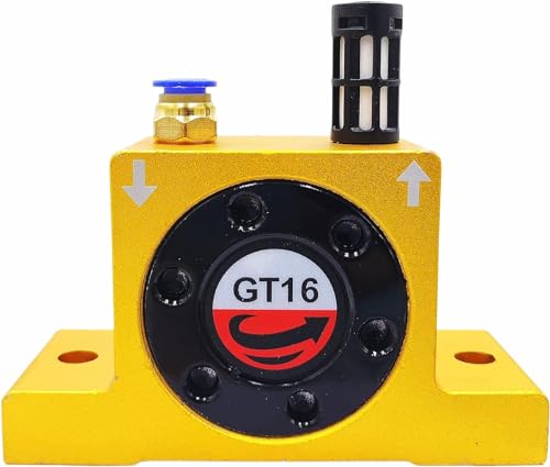 GT16 G 1/4'' Pneumatic Turbine Vibrators, Silent Golden Industrial Turbine Vibrator for hopper, Pneumatic Ball Vibrators With Silencer and Connector