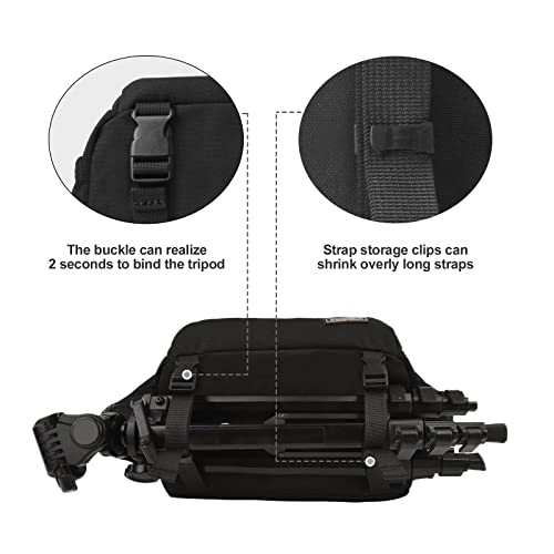 Cwatcun Large Camera Sling Bag, Crossbody Case with Rain Cover - size: L