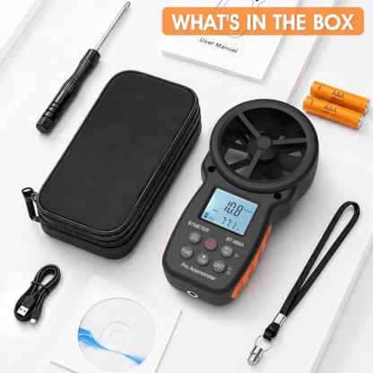 BTMETER 866A Pro Handheld HVAC Anemometer CFM Air Flow Meter(Wet Bulb Temp) - color: BT-100WM Anemometer