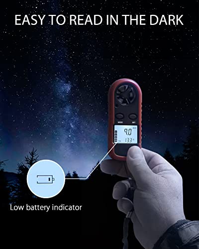 Wintact Digital Anemometer Handheld, Digital Wind Speed Meter 0 to 65mph