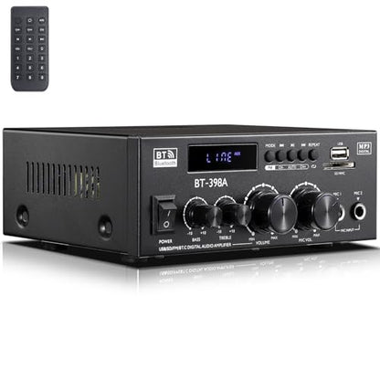 Facmogu BT-398A Stereo Audio Amplifier, 2 Channel 450W Home Power Amplifier - style: MAX 450Wx2